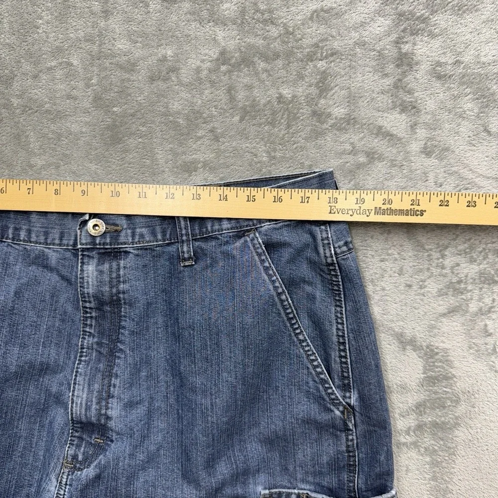 Wrangler Denim Cargo Shorts Mens 38 Y2K Blue Jean Utility Workwear Denim Skater